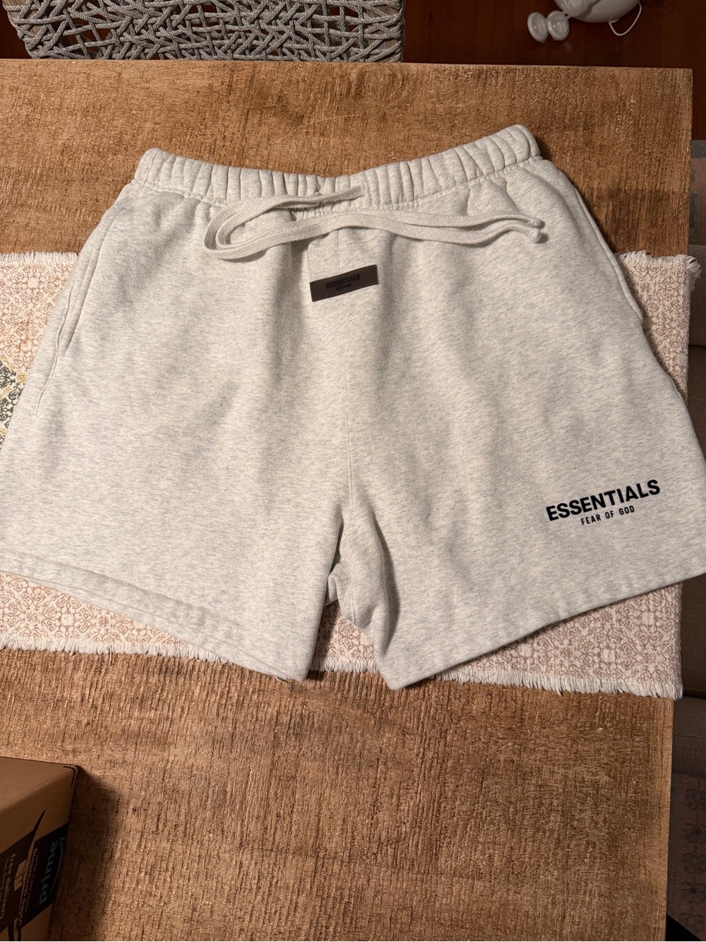 ESSENTIALS Fear of God Light Oatmeal Shorts - XL
